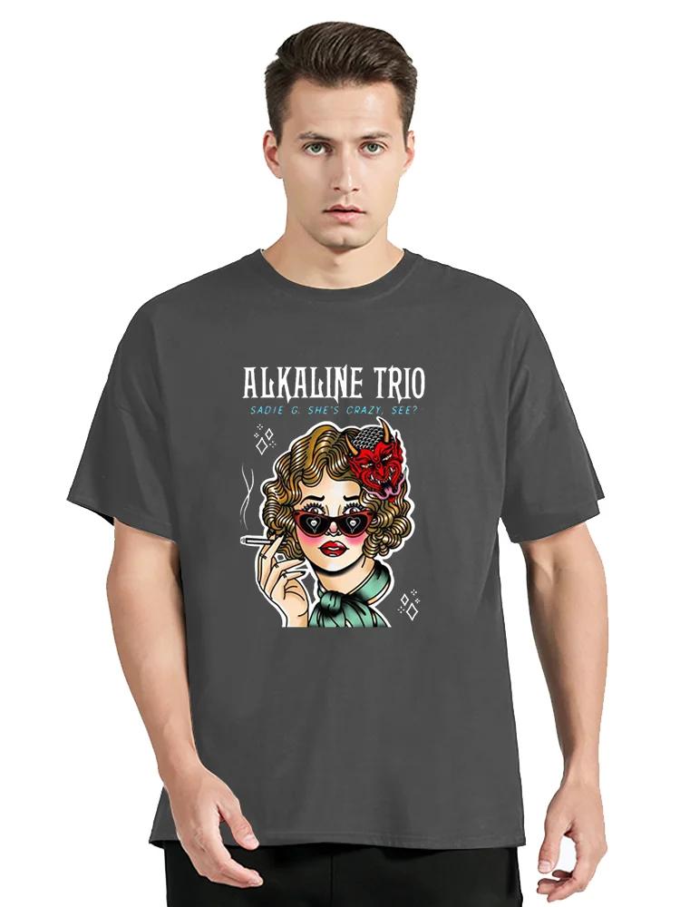 New Cotton T-Shirt Men Alkaline Trio With Black Top Klassisch Heartskull Casual Top TShirt Clothing Oversized Tees
