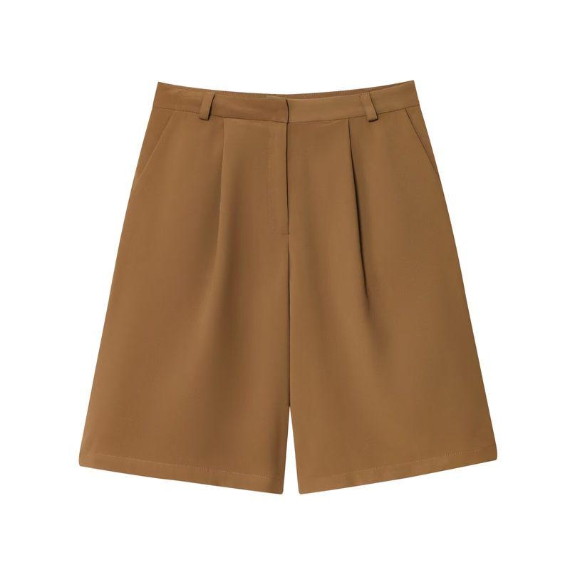 Araltay New Arrival Fashion Style Women's Clothing Fashion with Belt Short Sleeve Suit Outwear Wide Suit Shorts