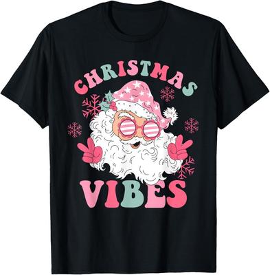 Retro Groovy Weihnachtsmann Weihnachts-Vibes Damen Mädchen Geschenk Unisex T-Shirt
