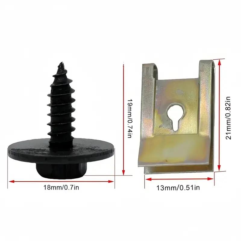 Gemischte Auto-Motorräder Metallschraube Gewindeschneidbefestigung Clip U-Typ Clip mit Schraube Anti-Rost-Schutz Clip Schraube Schnalle Eisenblech