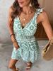Robe en Dentelle sans Manches à Col en V Imprimé Floral - Collection Été 2025