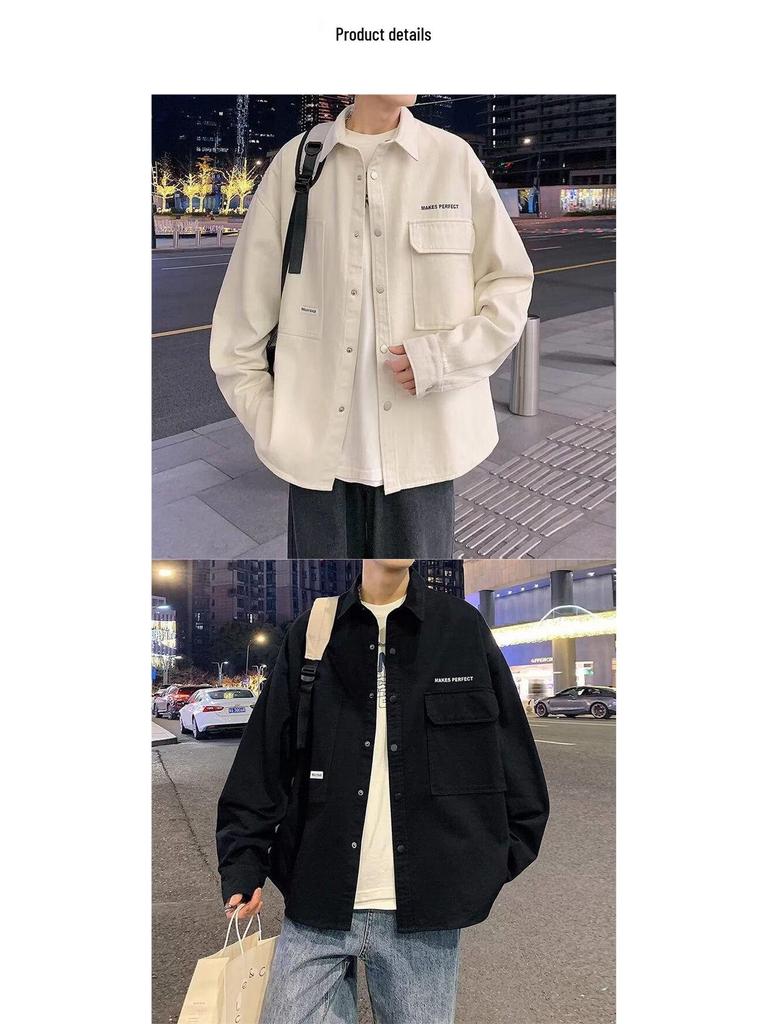 Retro Japanese Style Oversized Youthful Pocket Workwear Jacket – Autumn Casual Shirt