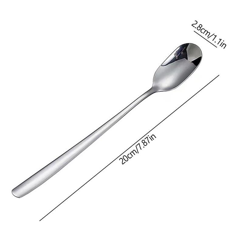 304 Stainless Steel Long Handle Stirring Spoon Coffee Tea Spoons Dessert Spoon Stirring Rod Spoon Silver Kitchen Accessories