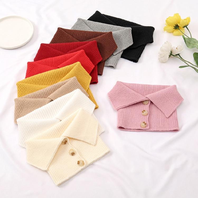 Warm Scarf Knit Collar Scarf Solid Color Scarf Knitted Elastic False Collar
