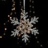 2pcs With Sequins Snowflake Hanging Ornaments Clear Christmas Tree Hanging Ornaments  Shopping Mall