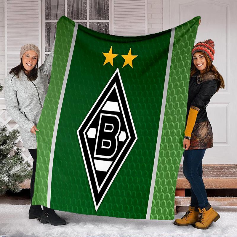 Borussia Mönchengladbach LOGO bedruckte Kuscheldecke – leicht, weich, warm;Vielseitige Decke für alle Jahreszeiten – perfekt als Klimadecke, Nickerchen-Bla