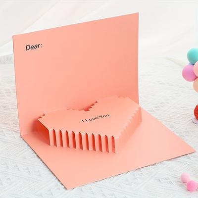 1 sada/4ks kreativní 3D valentýnské přání k díkůvzdání, obchodní dárkový dárkový poukaz pro zahraniční obchod, dárkově zabalené blahopřání, přání na párty