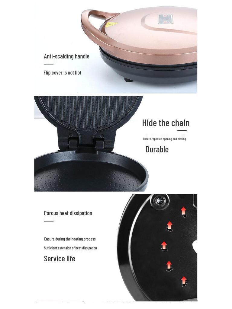 Large Electric Griddle with Dual-Sided Heating and Deepened Design for Crepes, Pancakes, and Cakes