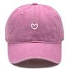 Little Heart Print Snapback Sun Hat Washed Retro Man Cap Adjustable Baseball Cap Perfect For Daily Wear One Size Fits All
