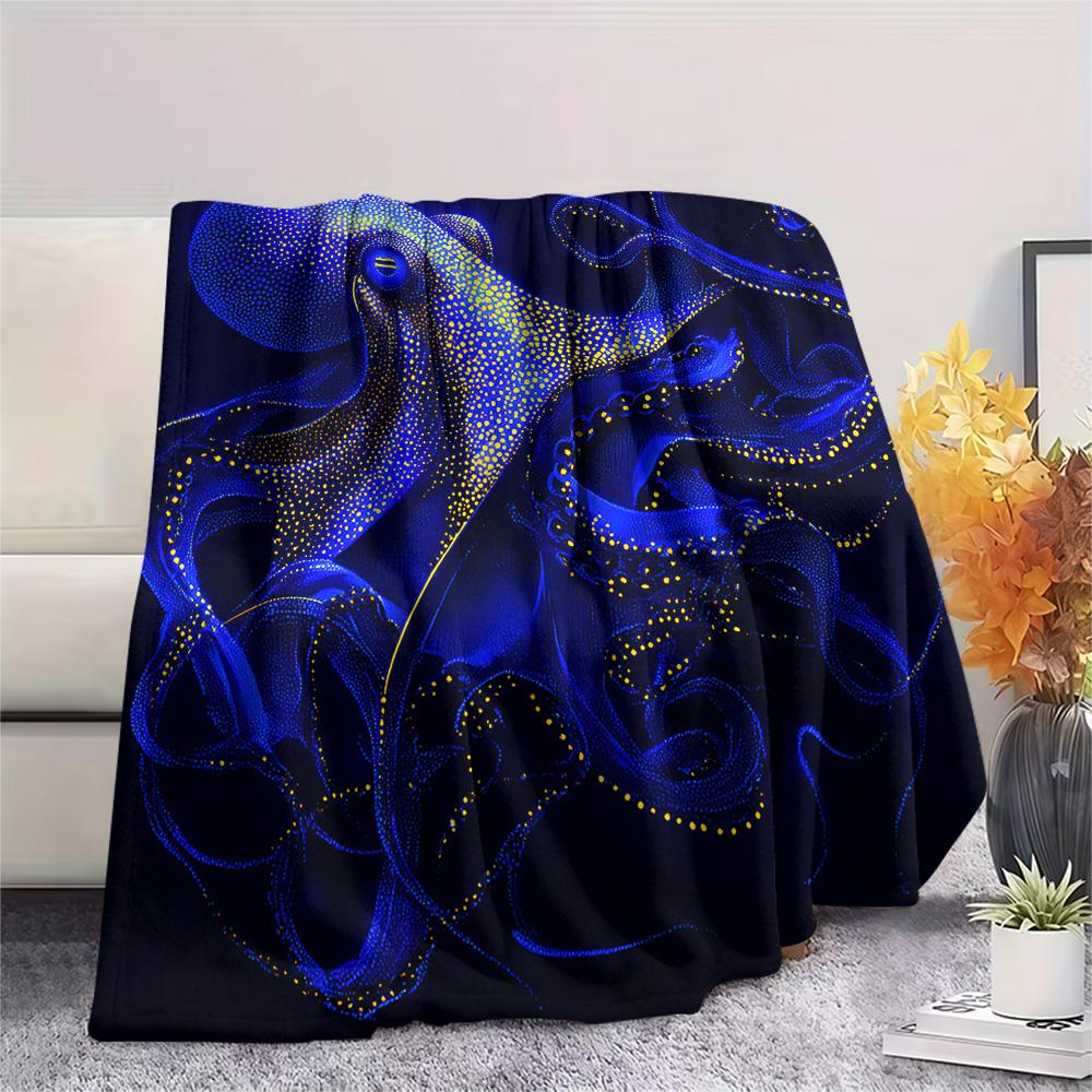 

Octopus Print Flannel Blanket, High quality Comfortable for All Seasons, Home Decor, Warmth and Comfort, Perfect for Christmas Gifts 80cm x 120cm
