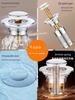 Washbasin Drain Stopper, Press-Type Pop-Up Core, Universal Threaded Filter, Anti-Odor Drain Device
