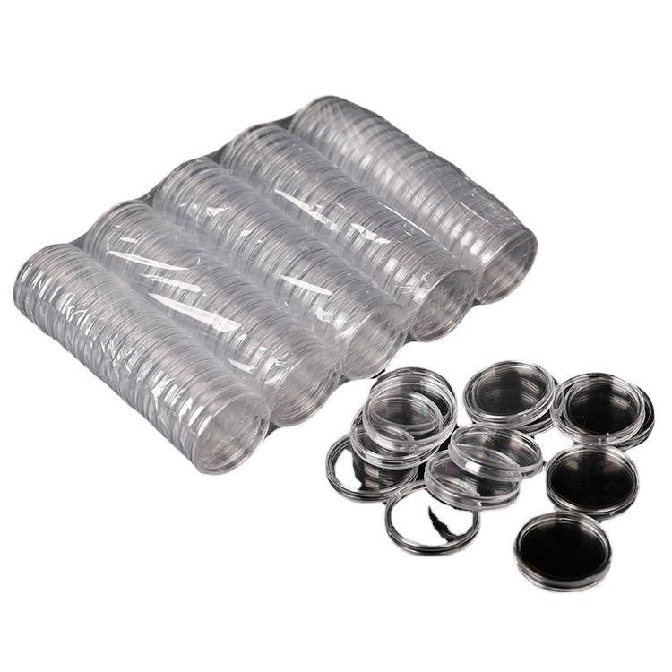 45mm Clear Plastic Round Coin Box for Commemorative Coins and Silver Dollars