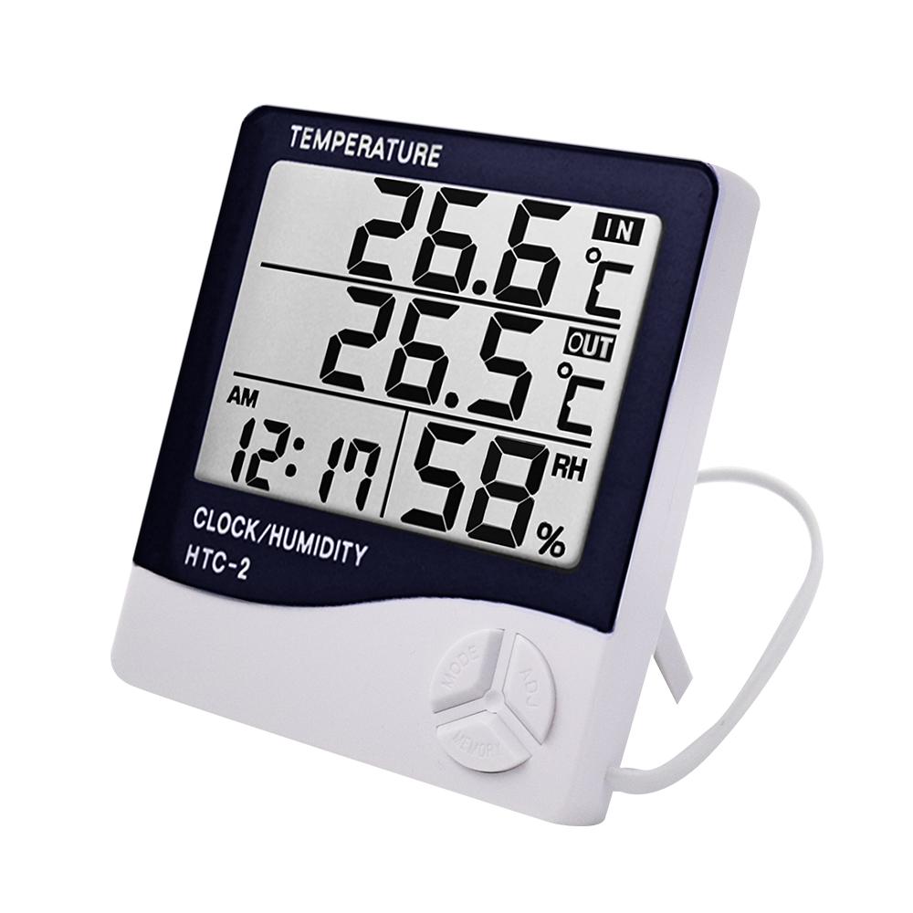 LCD-Digital-Temperatur-Feuchtigkeitsmessgerät HTC-1 HTC-2 Home Indoor Outdoor Hygrometer Thermometer Wetterstation mit Uhr
