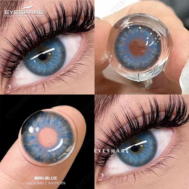 Eyeshare Color Contact Lenses Brown Fresh Annual Disposable Lenses Green Comfortable Natural Contact Lenses Colored Soft Lenses for Eyes 1 Pair