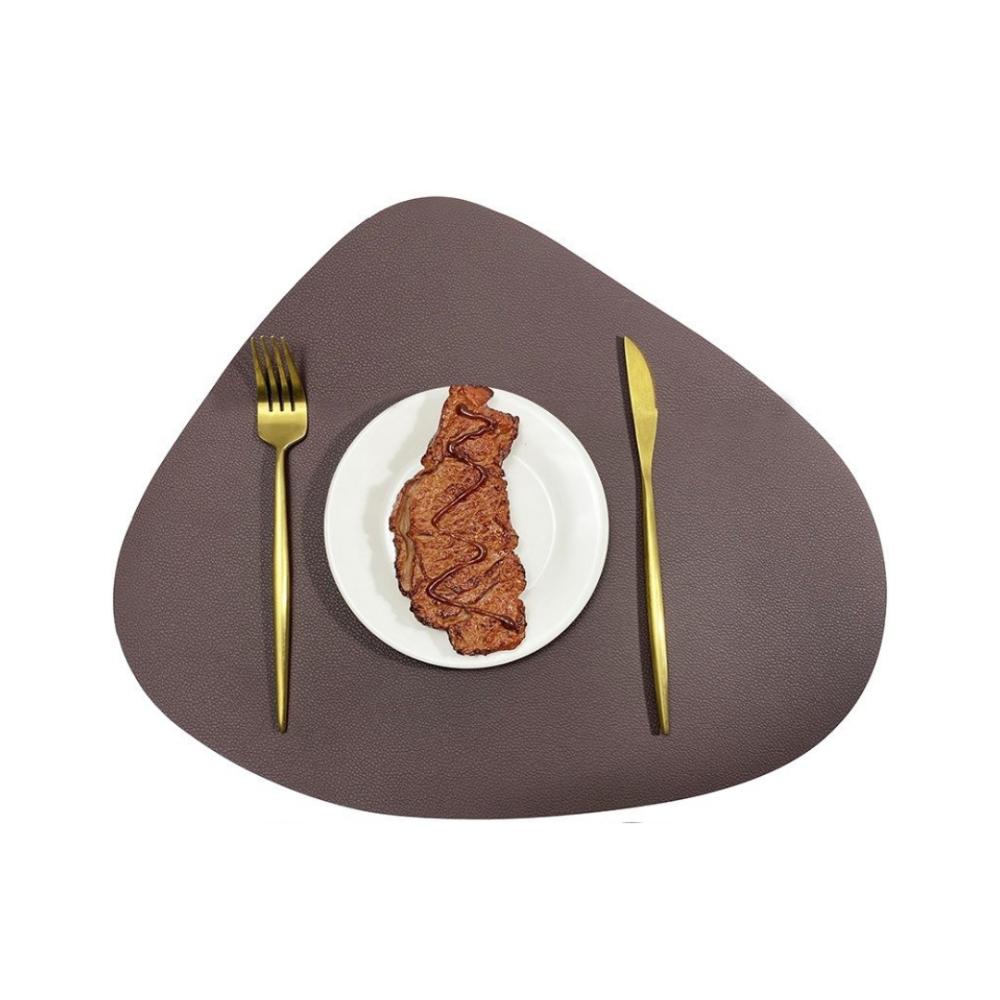 PU Leather Table Mat Imitation Cowhide Pattern Flatware Place Pad Modern Placemats  Home Decor