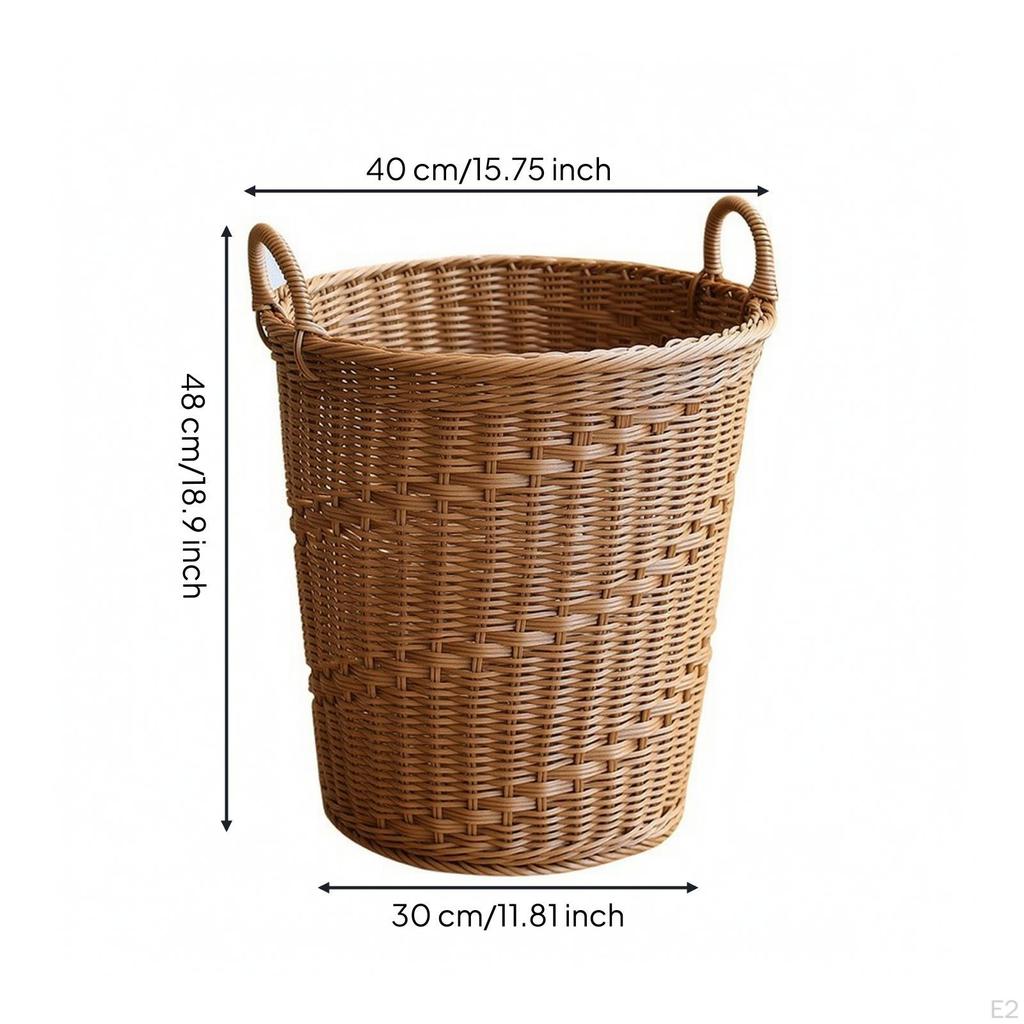 Open-Top Woven Laundry Basket Ventilated with Handles Sturdy