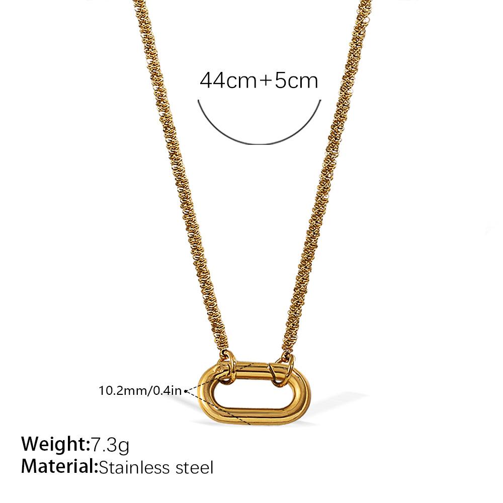 Vacation Wind Ocean Theme DIY Pendant Necklace Stainless Steel Gold Plated Fashion Versatile Jewelry Women