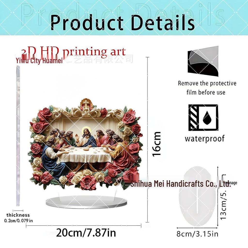 2D Acrylic Moon Castle Desktop Ornament