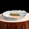 Handmade Art Design Carved Feather Bracelet Unisex Fashion Casual Sports Jewelry