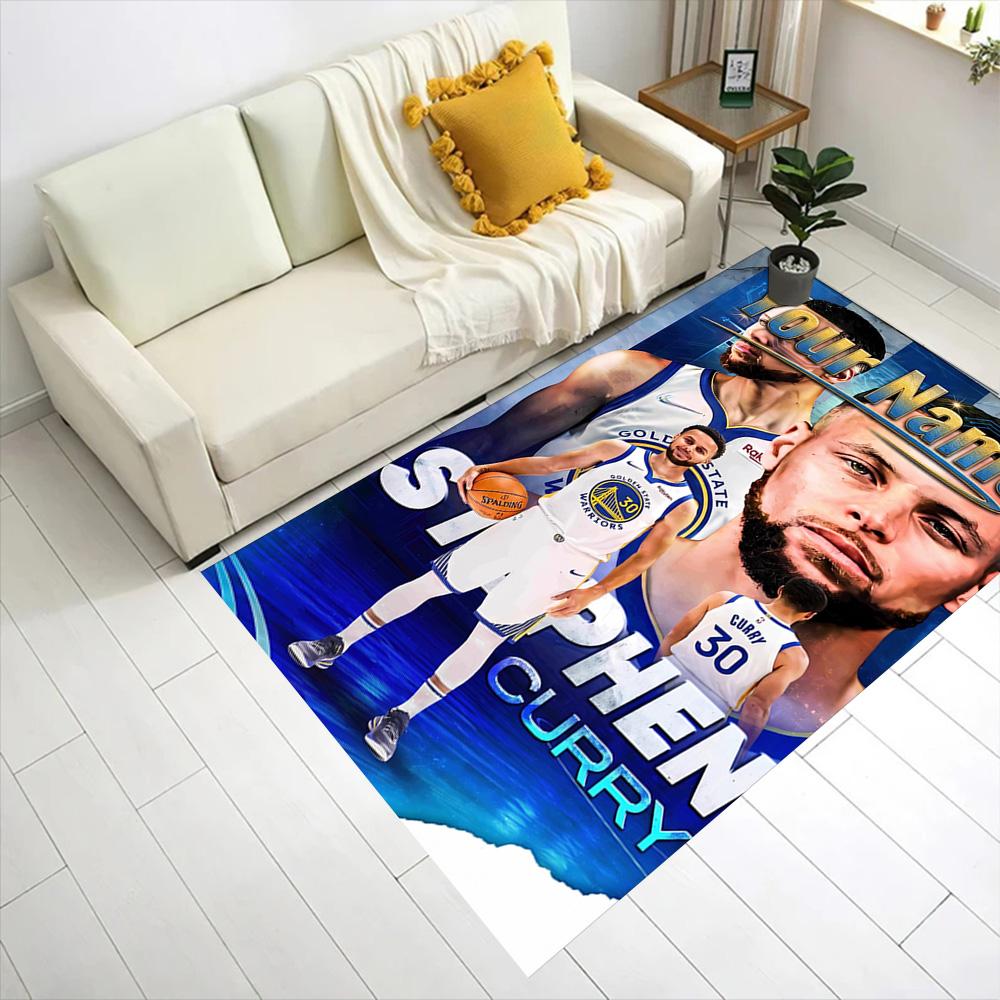 Golden State Warriors Points Celebration Customizable Name Carpet Suitable for Playrooms Kitchen Entryway Bedrooms Anti-slip Rug Anime Office Decor