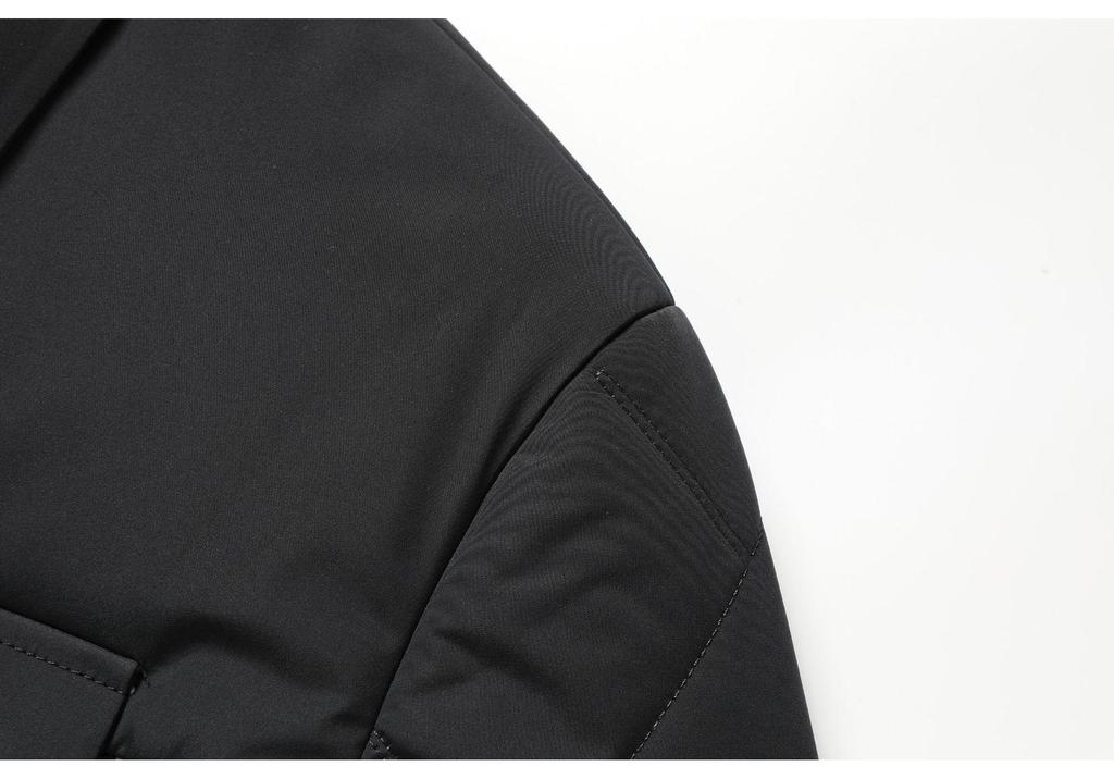 Men's Autumn/Winter Cotton Lapel Jacket - Casual, Warm, Loose Fit for Middle-Aged & Elderly