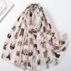 Winter Charming Dachshund Dog Pattern Viscose Shawls Scarf With Glasses- Soft Thick Pashmina Hijab with Playful Kitten Designs