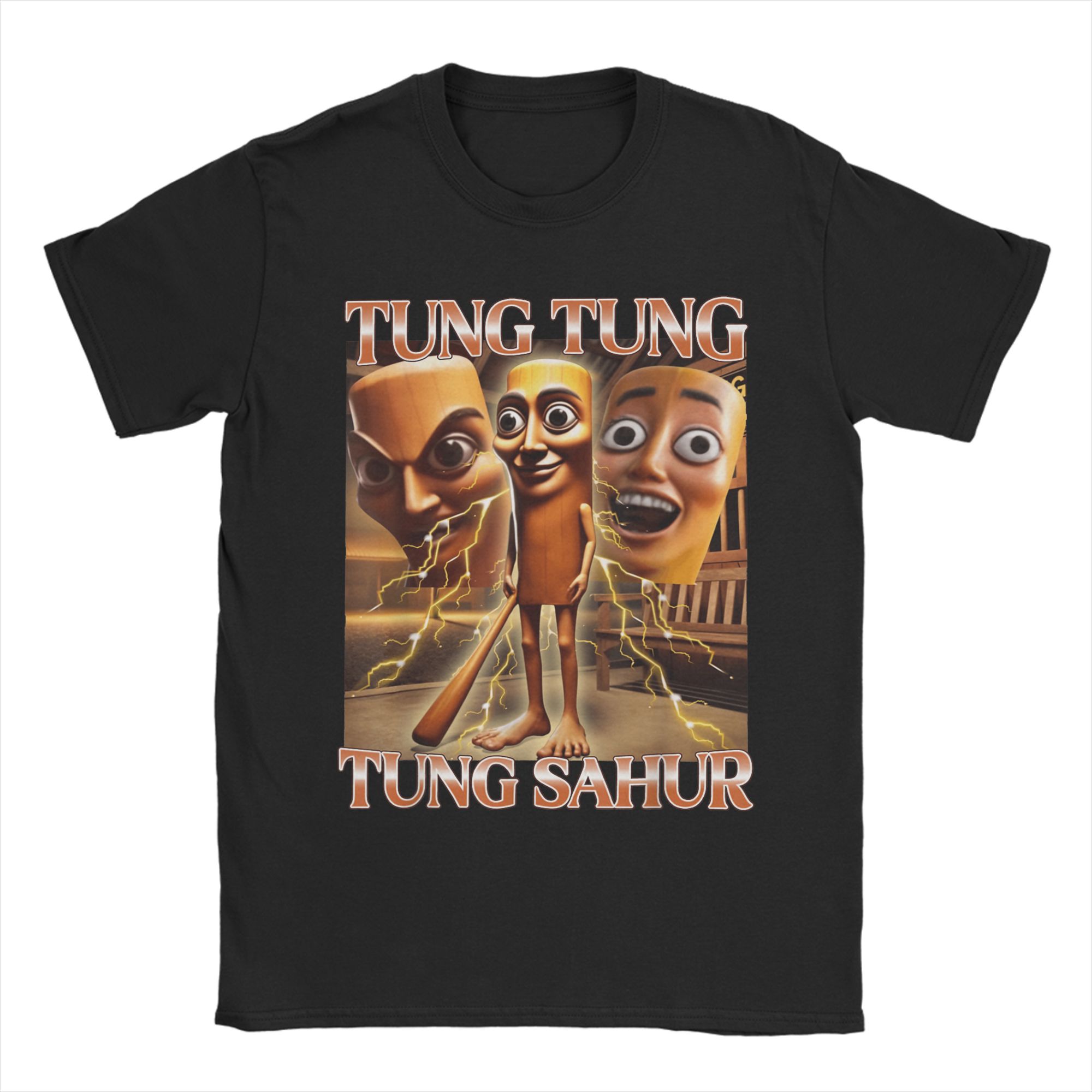 

Tung Tung Tung Sahur Italian Brainrot Meme TShirts Men Fun Pure Cotton Tee Shirt Crew Neck Short Sleeve T Shirts 4XL 5XL Tops S