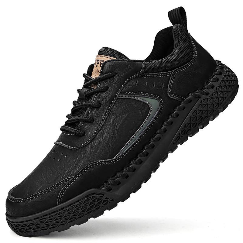 

Модные Новые Мужские Кроссовки Натуральная Кожа для Мужчин Обувь для Вождения Высокое Качество Мужская Повседневная Обувь 2024 Нескользящая Мужская Уличная Обувь для Пеших Прогулок 46 чёрный