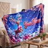 Weihnachts-Bettdecke mit individuellem Namen, Flanell, warm, gemütlich, Überwurf, Heimdekoration, Weihnachtsgeschenk