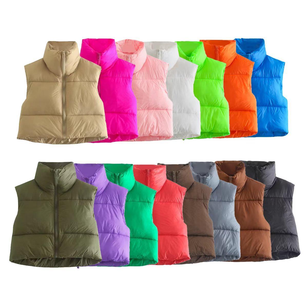 Mode féminine automne 2022: Gilet en coton 15 couleurs, style urbain européen et américain Medium rose