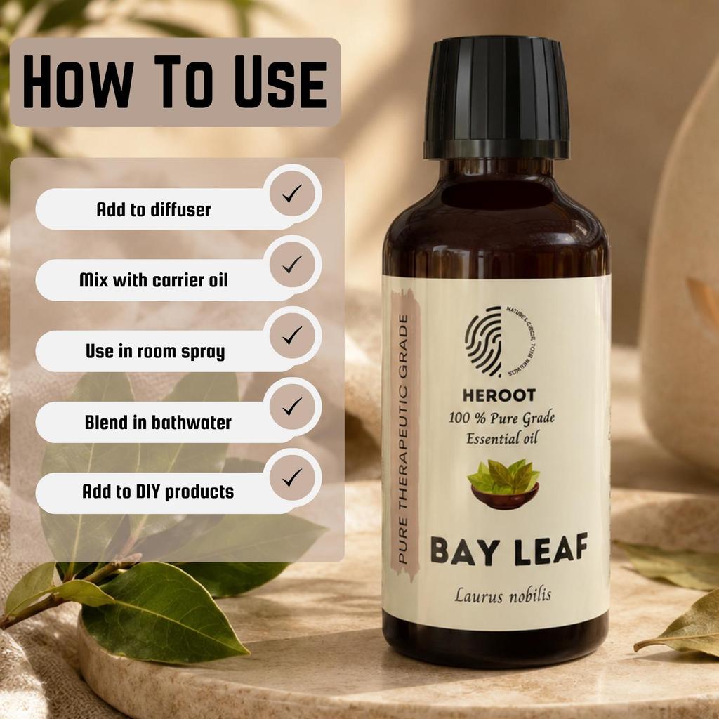 Heroot Bay Leaf Essential Oil | Laurus Nobilis | 100% Pure Essential Oil