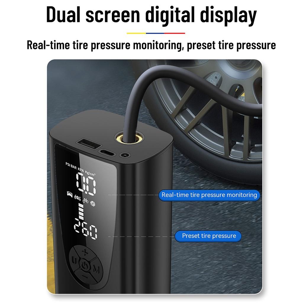 5V 22-60W Mini Portable Car Air Pump High Pressure Digital Inflator Wireless Car Air Compressor For Car Bicycle Motor Tyre Ball