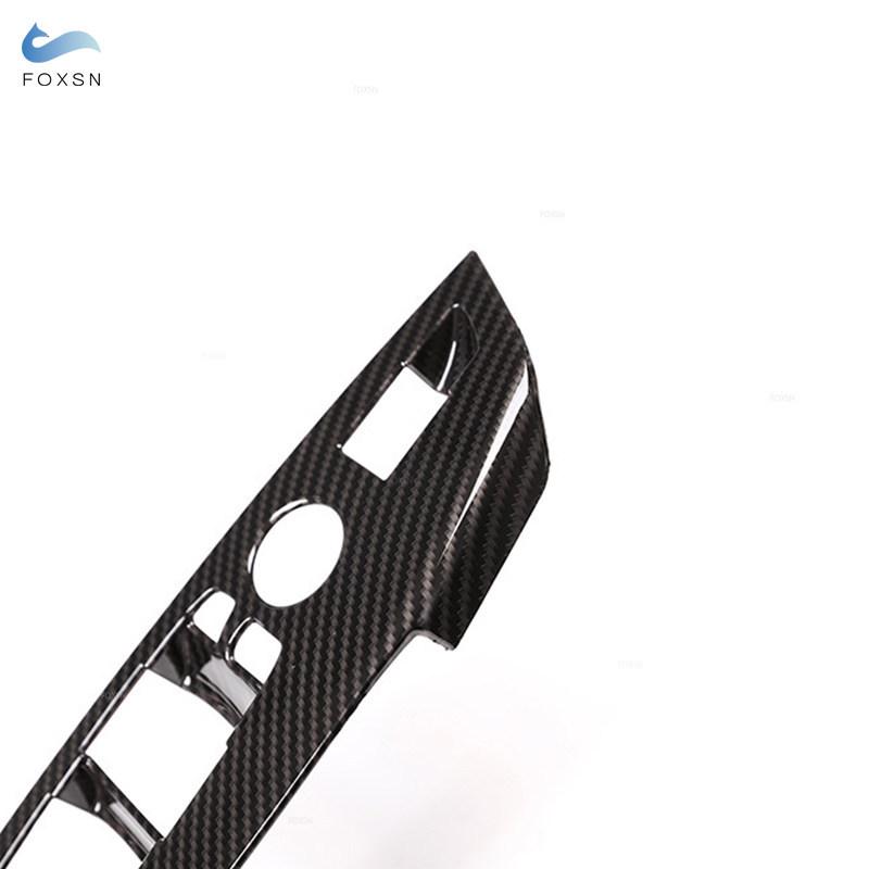 For BMW X3 X4 G01 G02 2018    Door Window Lift Switch Buttons Control Panel Frame Cover Carbon Fiber Texture Trim
