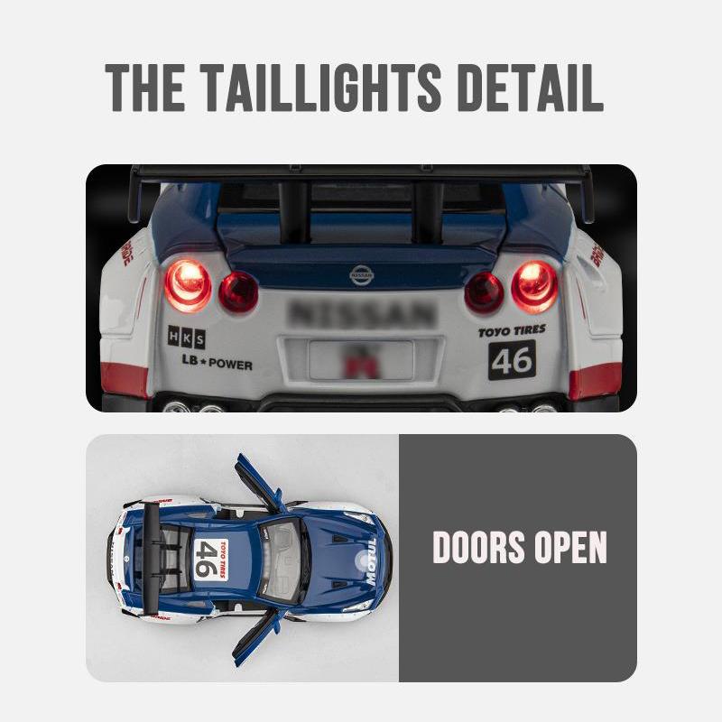 GTR Racing Diecast-Automodellspielzeug im Maßstab 1:22, zurückziehbares Spielzeugfahrzeug mit Ton und Licht für Kinder, Kleinkinder, Jungen und Mädchen, Geschenkkollektion