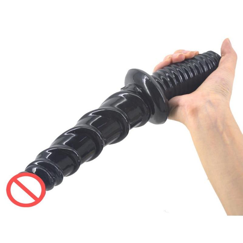 Handle Dildo Artificial Big Penis Screw Thread Ribbed Stimulate Adult Female Masturbator Lesbian Sex Anal Anal Toy For Women 22