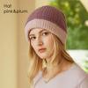 Women 100% Cashmere Tube Scarf Cable Knit Neck Warmer Ring Double Faced Thick Cap Reversible Knitted Beanies Winter 2-Pcs Set