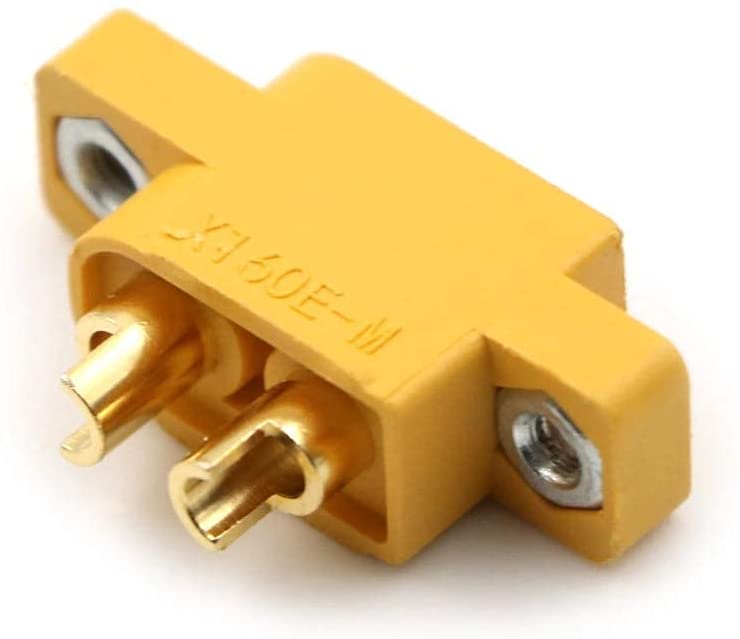 Conectori XT60E-M Masculini – 5 buc | Conexiune Sigură pentru Baterii RC LiPo | Calitate Înaltă pentru Drone, Audio Auto – Plastic Galben