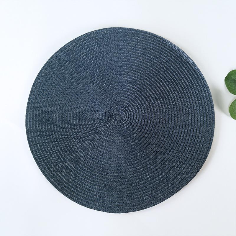 Round Placemats For Dining Table Coaster Heat-Resistant Placemats Stain Resistant Anti-Skid Washable Cotton Woven Tableware Mat