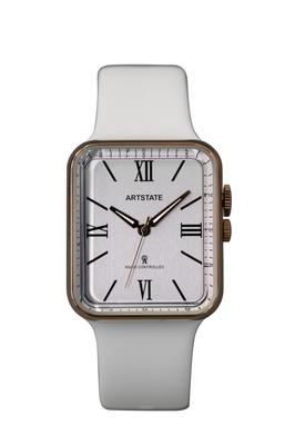 TPU Square Long Life [ARTSTATE AS3260] Men's Radio-Controlled Watch, Strap, Face, (WHITE)