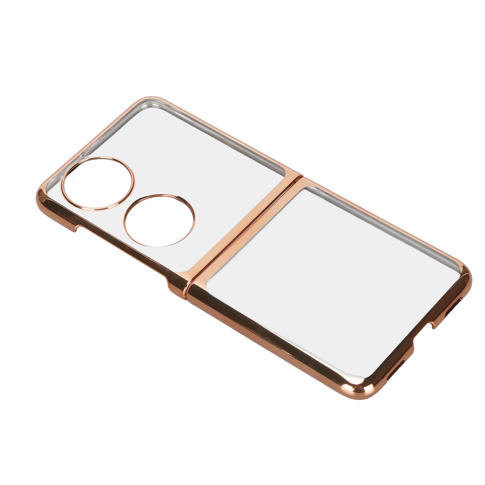 Folding Mobile Phone Protective Case Electroplated PC Phone Cover for Huawei P50 Pocket Mobile Phone золотой