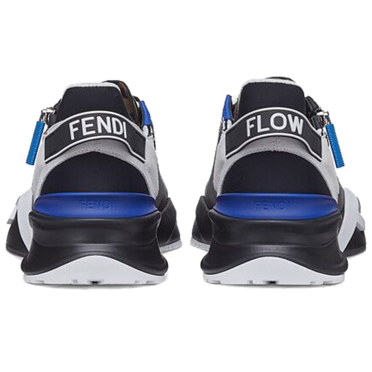 FENDI Flow Low top Casual Shoes Men's Gray Black White 7E1392TC0F1EDI