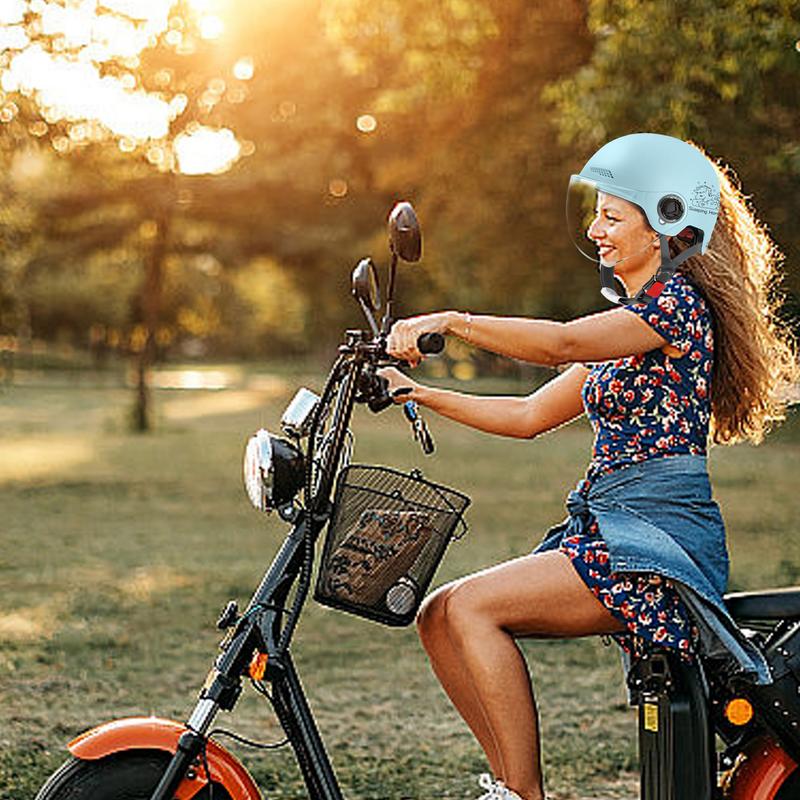 Motosiklet Kaskı Erkekler Kadınlar Için Klasik Retro Scooter Yarım Kask Ultralight Bisiklet Kask MTB Bisiklet Bisiklet Motosiklet Kask