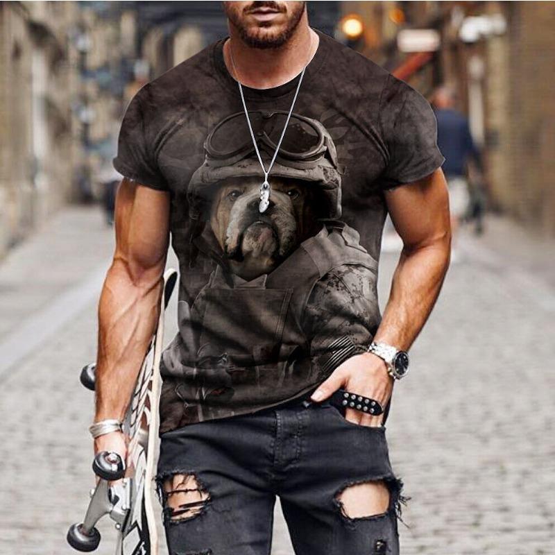 3D printed street fashion short sleeved T-shirt