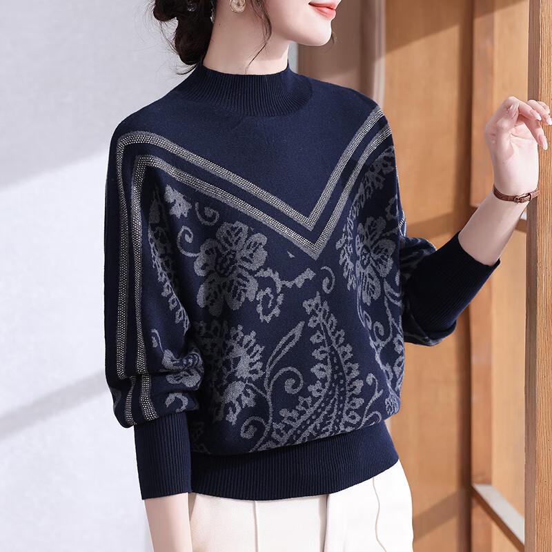 XUEXI Women s Winter Half-High Collar Knit Sweater 3XL