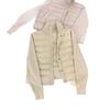 New white duck down jacket for women, short knit sleeve patchwork, high-end lightweight petite jacket
