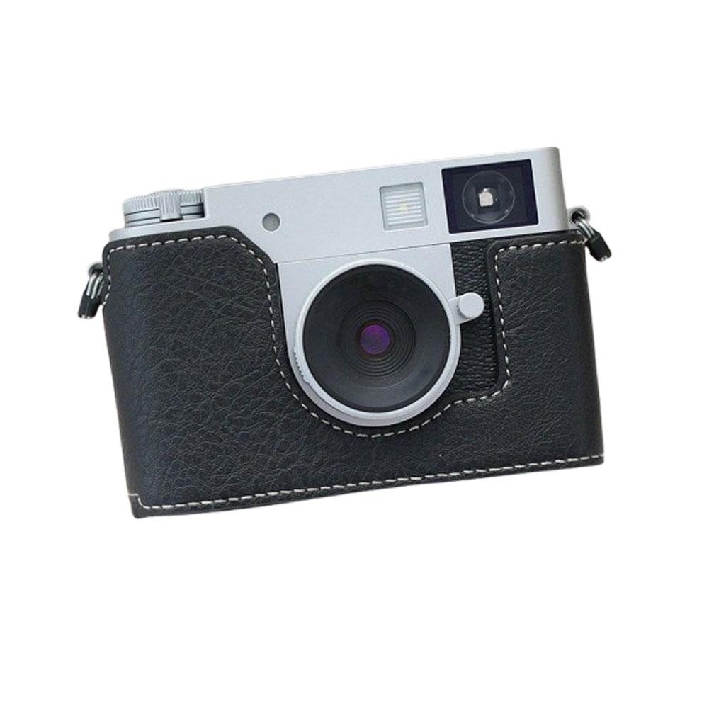 

Для Fuji Xhalf Защитный чехол Сумка для камеры Основа Кожа С защитным ремешком Наручный Чехол Shoul O9E8 black-protective case