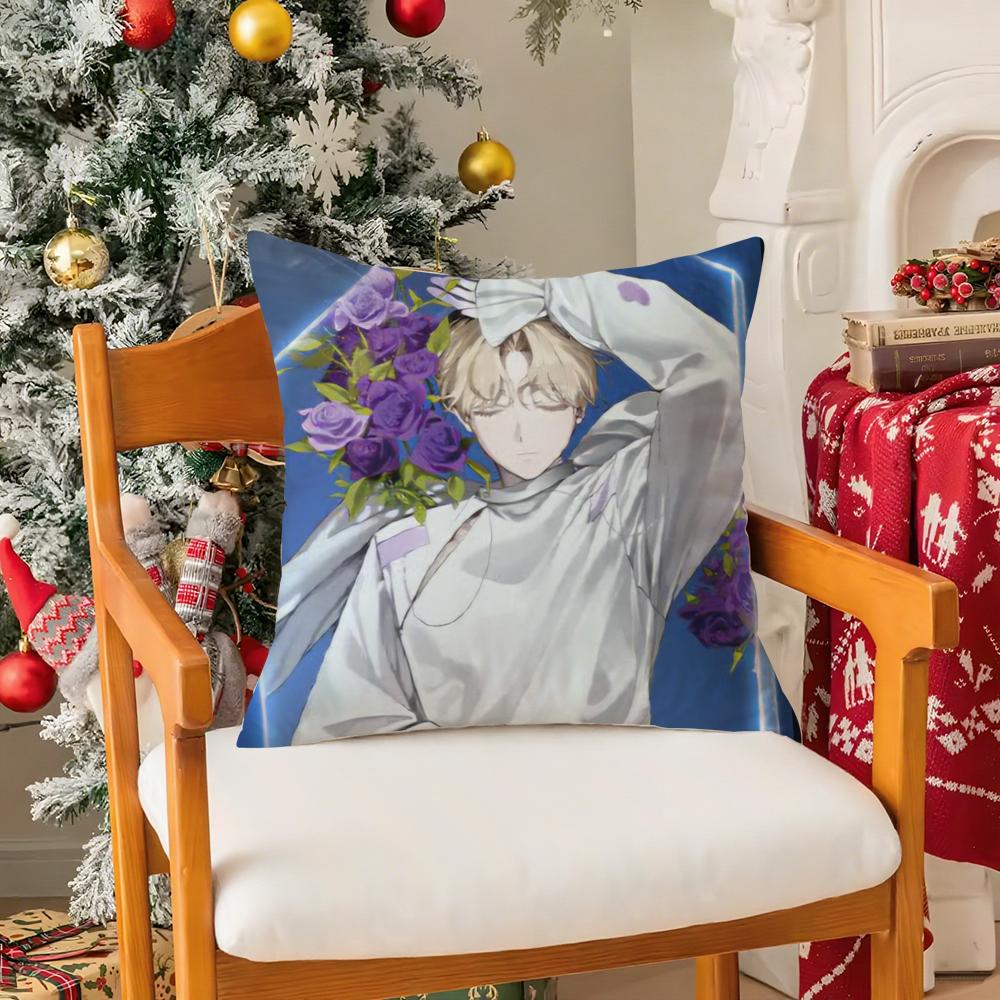 Handsome Boy AAlien Stage Comic Pillow Case Silky Short Plush With Invisible Zipper Dustproof Sofa Cushion Cover