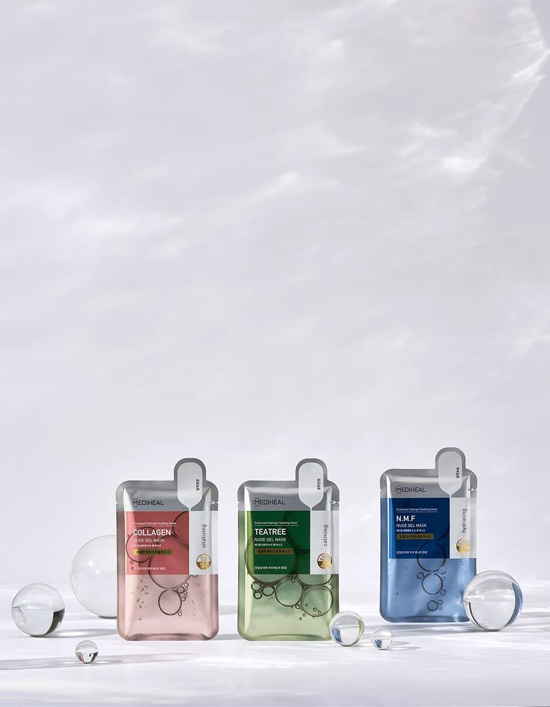 MEDIHEAL Nude Gel Mask Moisturizing Sensitive Skin Dry Skin Skin Care Rough Skin Care Pore Care Korean Cosmetics (10 Sheets) (Collagen)