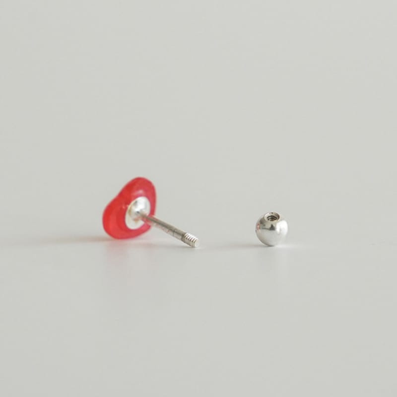 Modernlike Silver 925 Red Heart Piercing