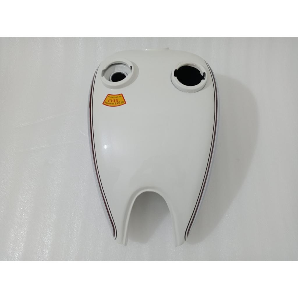 PUCH 250 TF 1952 250Cc White & Chrome Steel Petrol Fuel Tank With Cap |Fit For